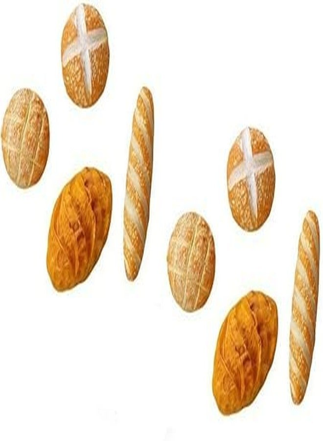 Mozff 8 Pcs 1/12 Miniature Bread Set, Miniature Bread Dollhouse Decoration Accessories Resin Mix Bakery Bread Mini House Food Decoration Accessories Dollhouse Décor - Image 1